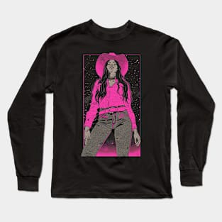 Y'all Alternative Hot Pink Cowgirl Aesthetic Art Long Sleeve T-Shirt